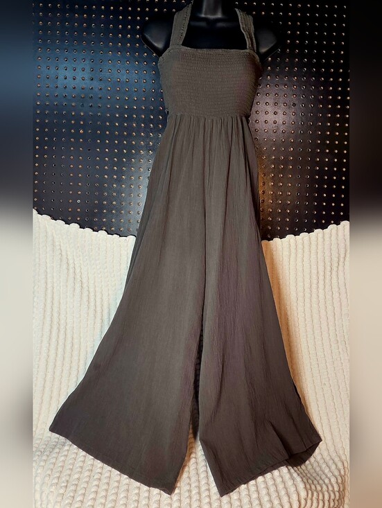 Lush Pants - LUSH Olive Green Lightweight Jumpsuit